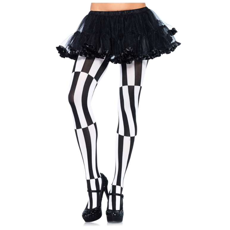 Halloween Harlequin Pattern Pantyhose with Stripes Festival Stockings